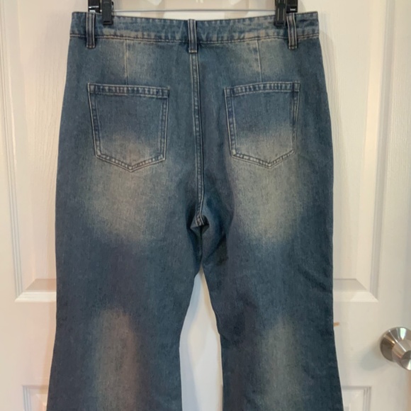 CIDER VINTAGE RAW EDGE WASH HIPPIE FLARED JEANS SIZE XL - Picture 8 of 11